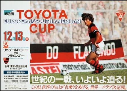 Cartaz do Mundial Interclubes 1981, entre Flamengo x Liverpool