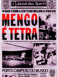 Jornal dos Sports - Flamengo Tetracampeão Brasileiro 1987