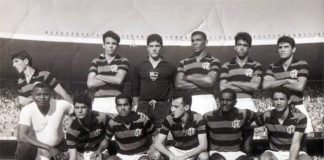 Time do Flamengo 1965: Murilo, Jaime Valente, Marco Aurélio, Luís Carlos, Carlinhos e Paulo Henrique; Pedrinho, Fefeu, Paulo Choco, Silva e Neves
