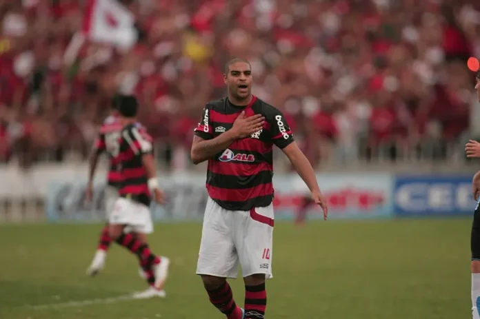 Adriano-Imperador-Flamengo-Gremio-Hexa-061209 Adriano Imperador no jogo do HEXA do Flamengo em 2009