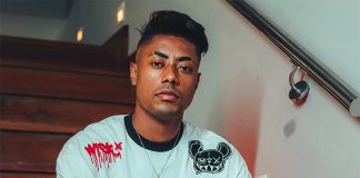 Bruno Henrique no lançamento dos uniformes do Flamengo Esports