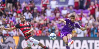 De la Cruz no jogo entre Flamengo x Orlando City na pré-temporada nos USA em 2024