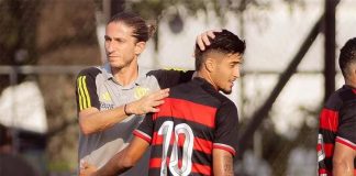 Filipe Luís e Guilherme no sub-20 do Flamengo