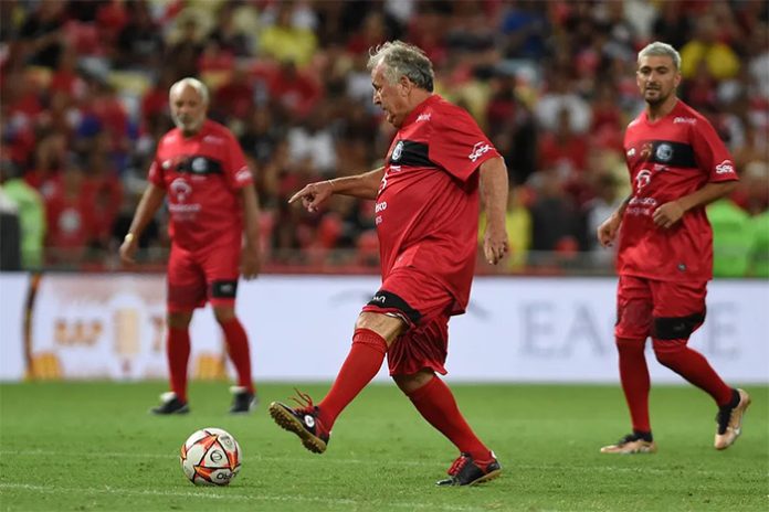 Junior, Zico e Arrascaeta no Jogo das Estrelas