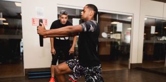 Lorran em treino físico
