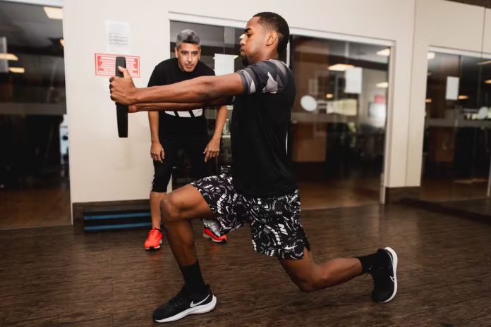 Lorran em treino físico