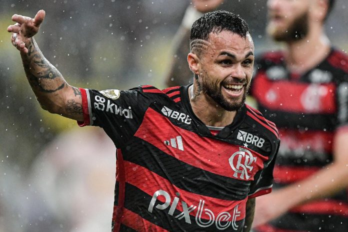 Michael comemora gol pelo Flamengo em 2024
