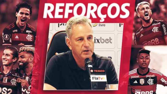 Presidente Rodolfo Landim e os reforços contratados em 6 temporadas