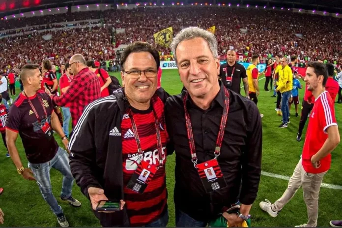 Rodrigo-Dunshee-Rodolfo-Landim-Flamengo Rodrigo Dunshee e Rodolfo Landim no Flamengo