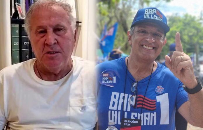 Zico e o presidente eleito do Flamengo, BAP