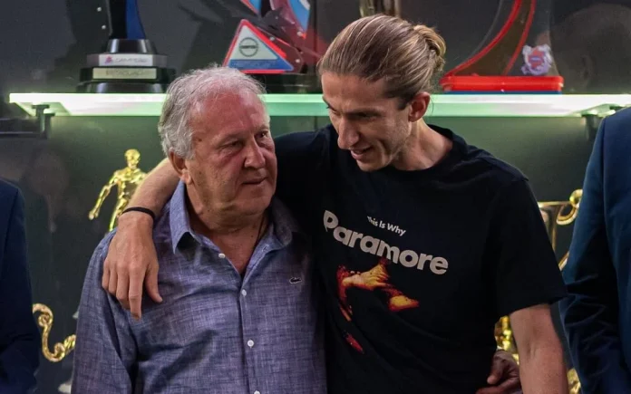 Zico e Filipe Luís no Museu do Flamengo