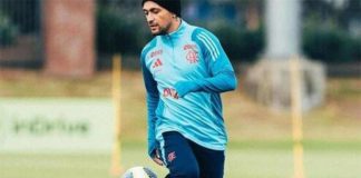 Arrascaeta em treino do Flamengo 2025
