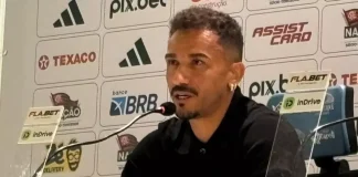 Danilo em sua entrevista coletiva de apresentação no Flamengo