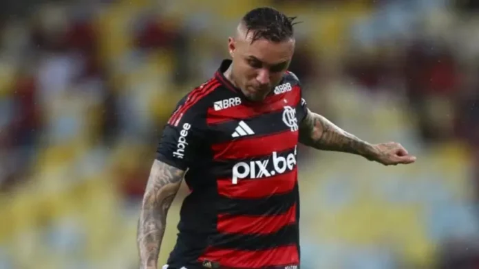 Everton-Cebolinha-Flamengo-2-0-Sampaio-Correa-300125 Everton Cebolinha em campo no jogo Flamengo x Sampaio Corrêa