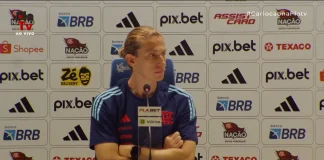 Filipe Luís em entrevista coletiva após Flamengo 2 x 0 Sampaio Corrêa