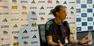 Filipe Luís em entrevista após vitória do Flamengo por 2x0 sobre o Volta Redonda