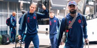 Filipe Luís e Gerson em viagem do Flamengo para Fort Laudardale nos USA 2025