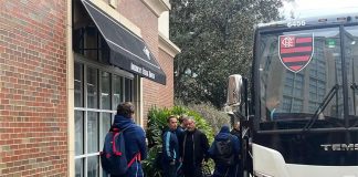 Flamengo chega a Gainesville, nos Estados Unidos, para a pré-temporada — Foto: Emanuelle Ribeiro