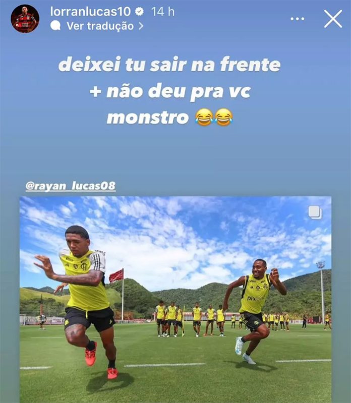 Lorran e Ryan Lucas no treino do Flamengo 2025