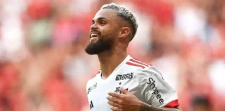 Michael comemora o 1º gol do Flamengo contra o Volta Redonda