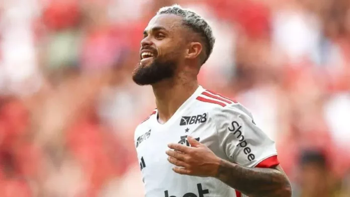 Michael comemora o 1º gol do Flamengo contra o Volta Redonda