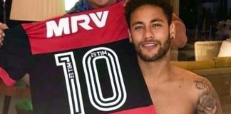 Neymar com a camisa do Flamengo