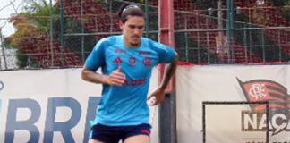 Pedro em treino do Flamengo no Ninho do Urubu 2025