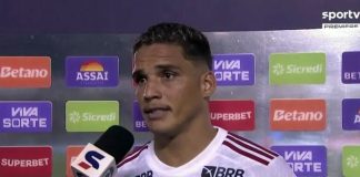 Thiaguinho em entrevista após o empate do Flamengo em 1x1 com o Madureira