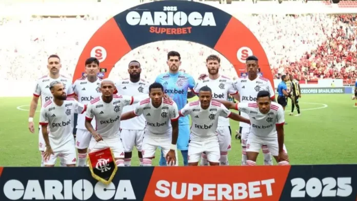 Time-Flamengo-2-0-Volta-Redonda-250125 Time do Flamengo no jogo entre Flamengo 2 x 0 Volta Redonda, dia 25 de janeiro 2025