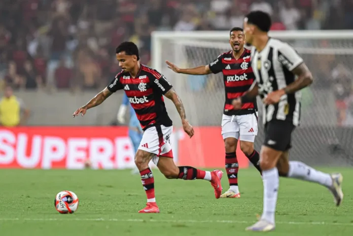 Allan em campo pelo Flamengo contra o Botafogo