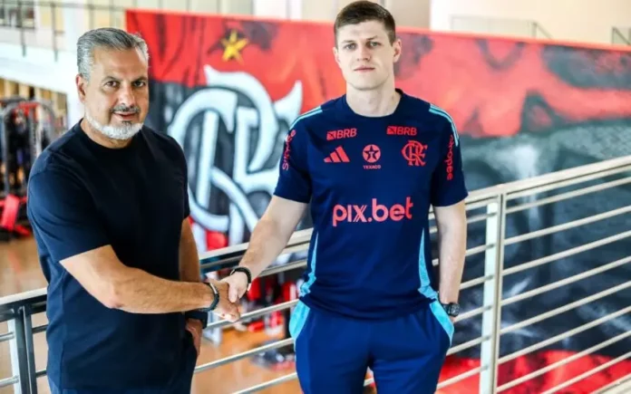 Andrii Fedchenkov e José Boto no Flamengo