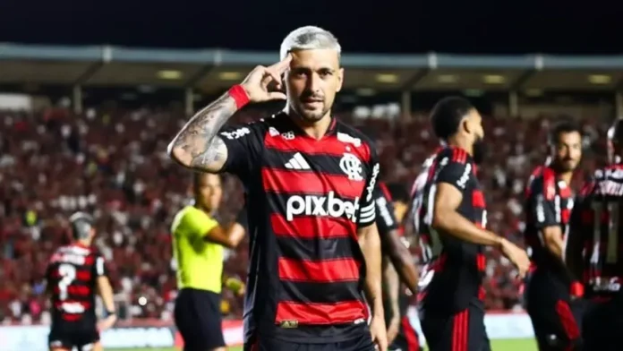 Arrascaeta-Gol-Flamengo-5-0-Portuguesa-050225 Arrascaeta comemora gol do Flamengo contra a Portuguesa pelo Carioca 2025