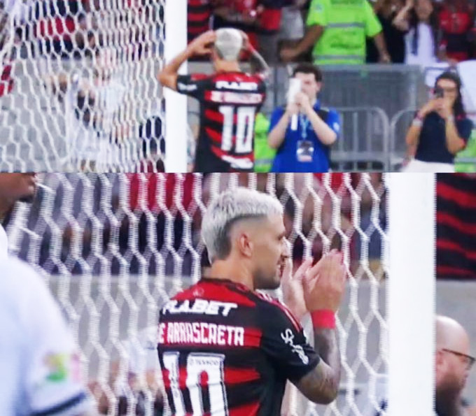 Reação de Arrascaeta no gol de Matheus Gonçalves contra o Maricá