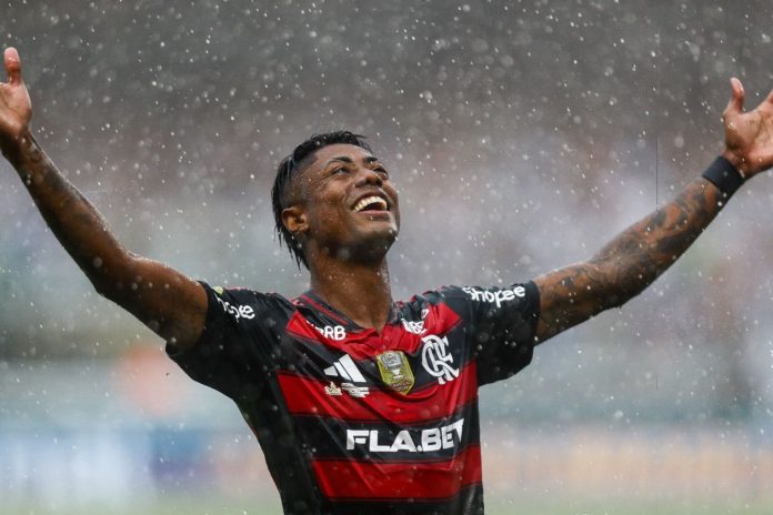 Bruno Henrique comemora gol do Flamengo na Final da Supercopa do Brasil 2025