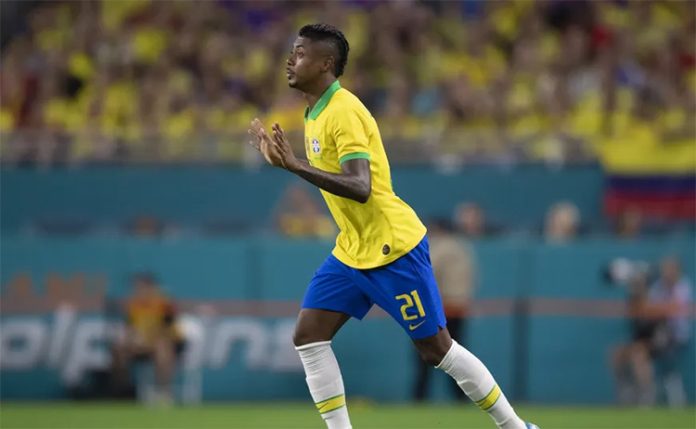 Bruno Henrique em campo pela Seleção Brasileira