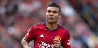 Casemiro em campo pelo Manchester United