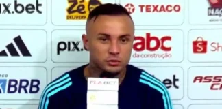 Everton Cebolinha em entrevista no Flamengo