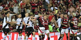 Confusão entre jogadores no final do jogo entre Flamengo 2 x 0 Vasco