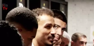 Danilo em discurso no vestiário do Flamengo na conquista da Taça Guanabara