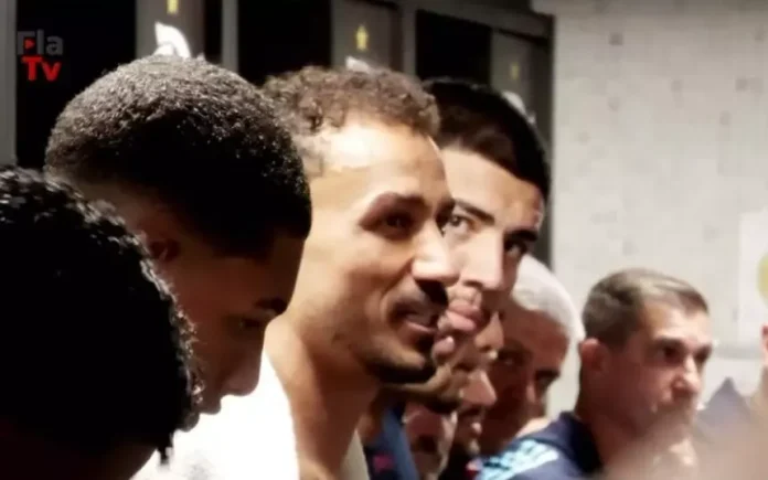 Danilo em discurso no vestiário do Flamengo na conquista da Taça Guanabara