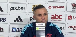Everton Cebolinha em entrevista no Flamengo