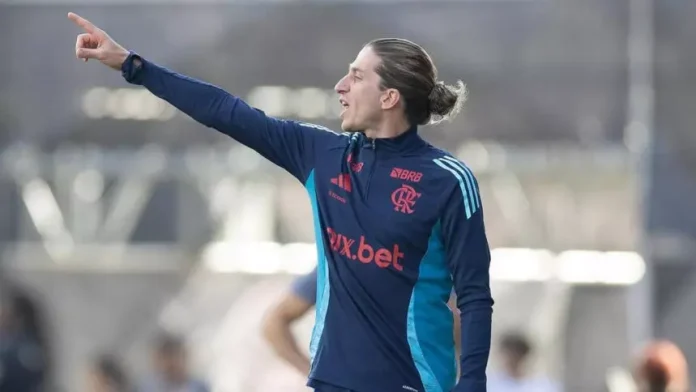 Filipe Luís comandando o Flamengo em 2025