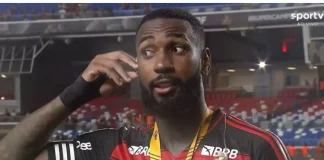 Gerson concede entrevista ao Sportv, após a conquista da Supercopa 2025