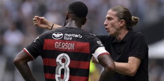 Gerson e Filipe Luís no Flamengo em 2024