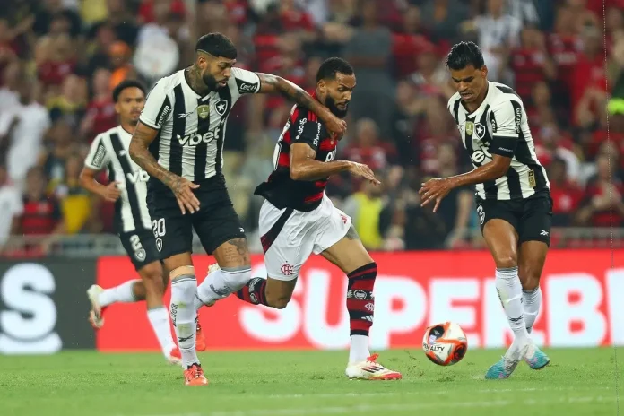 Juninho em campo pelo Flamengo contra o Botafogo