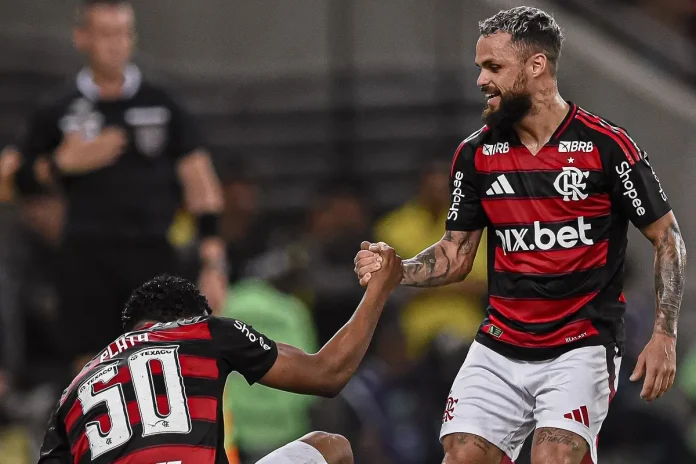 Michael e Gonzalo Plata no jogo entre Flamengo x Vasco