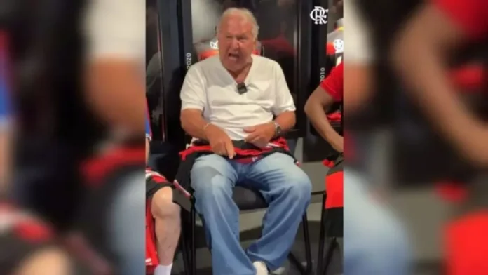 Zico em evento do Museu do Flamengo com Sávio, Evaristo de Macedo e Nélio