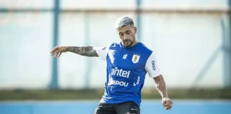 Arrascaeta em treino da Seleção do Uruguai