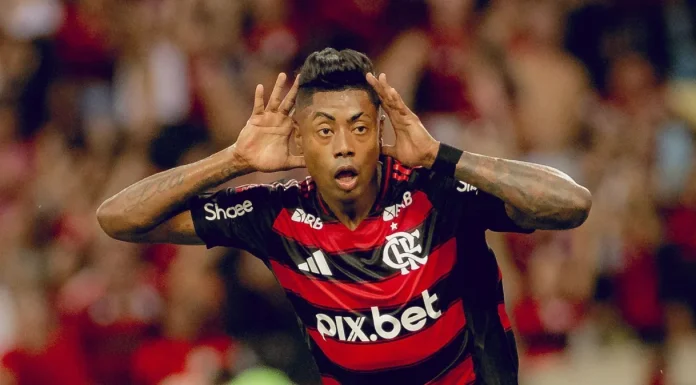 Bruno-Henrique-Gol-Flamengo-2-1-Vasco-080325 Bruno Henrique comemora seu gol contra o Vasco