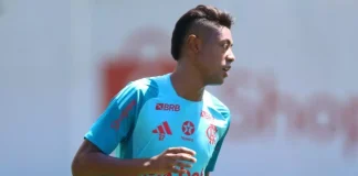 Bruno Henrique em treino do Flamengo no Ninho do Urubu